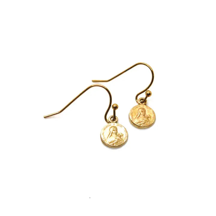 Bronze Religious Charm Earrings