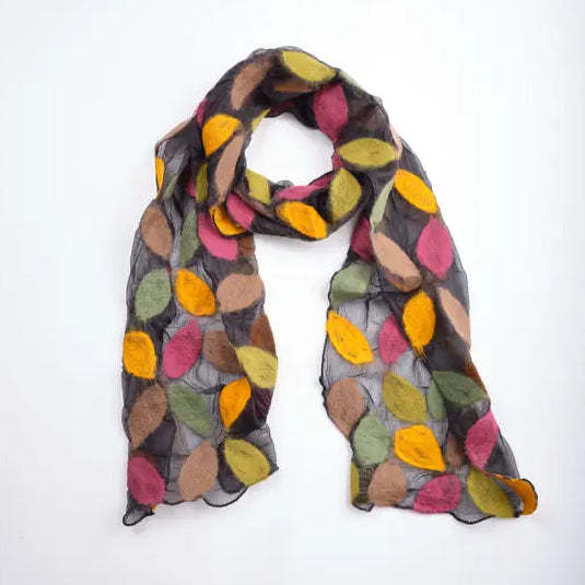 Autumnal Felted Silk Scarf
