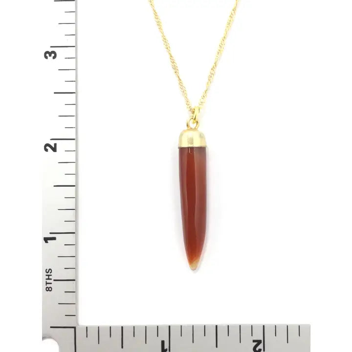 Agate Horn Pendant Necklace