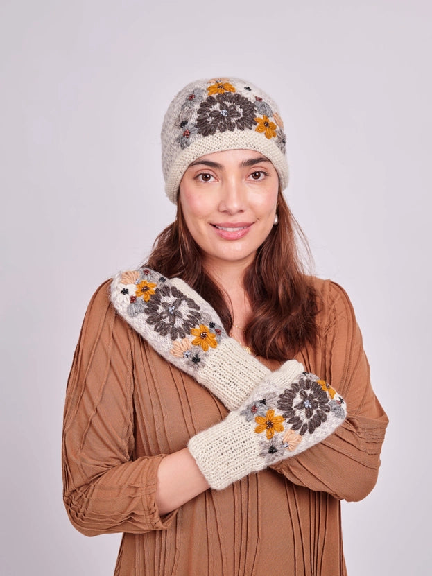 Floral Embroidered Beanie