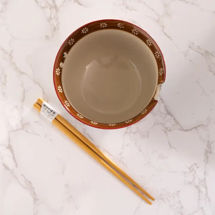 Crane Donburi Bowl with Chopsticks