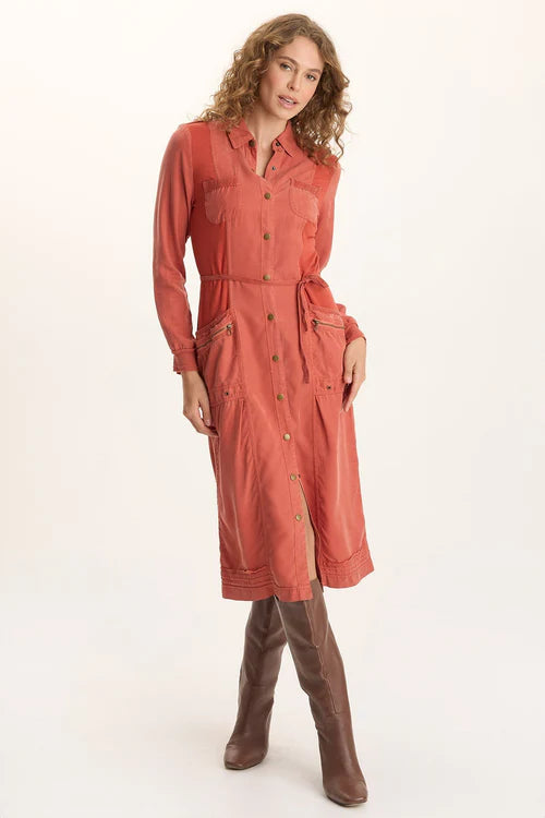 Oksana Papaver Soft Twill Dress