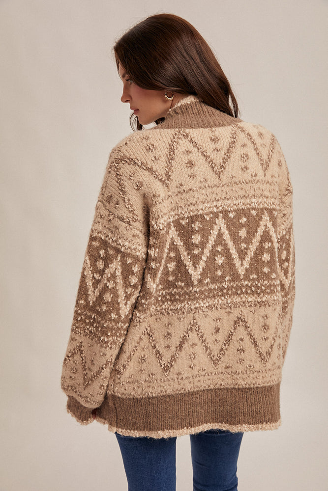 Patterned Open Cardigan