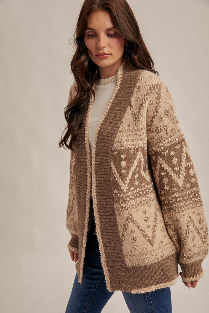 Patterned Open Cardigan