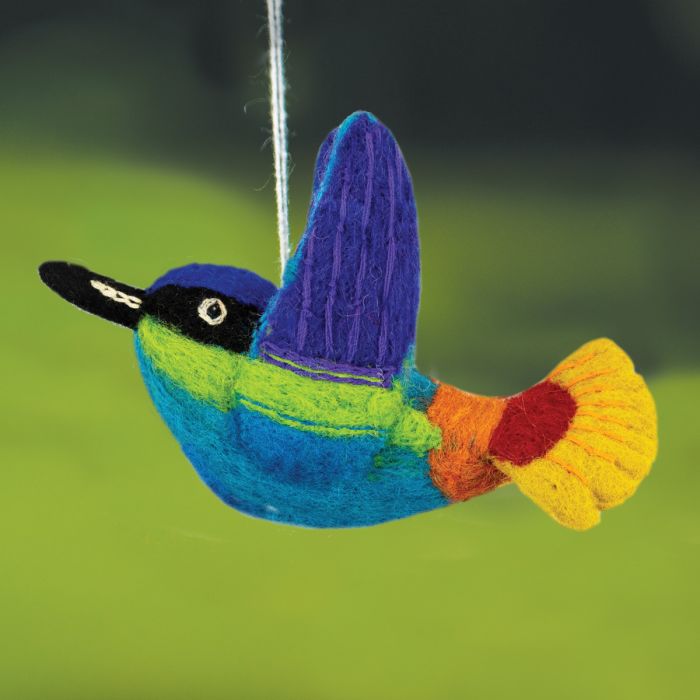 Woolie Rainbow Hummingbird Ornament