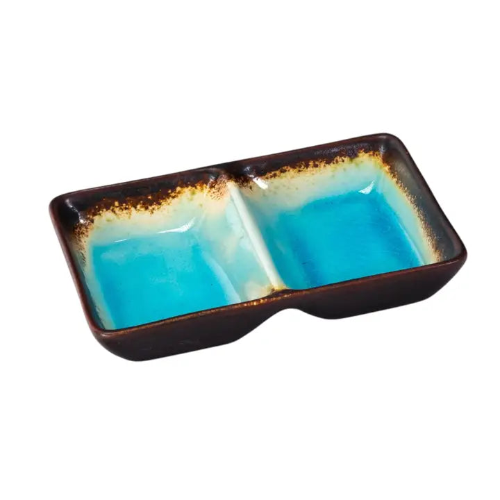 Porcelain Divided Rectangle Sauce Dish