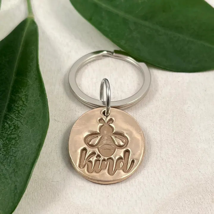 Bee Kind Bronze Keychain