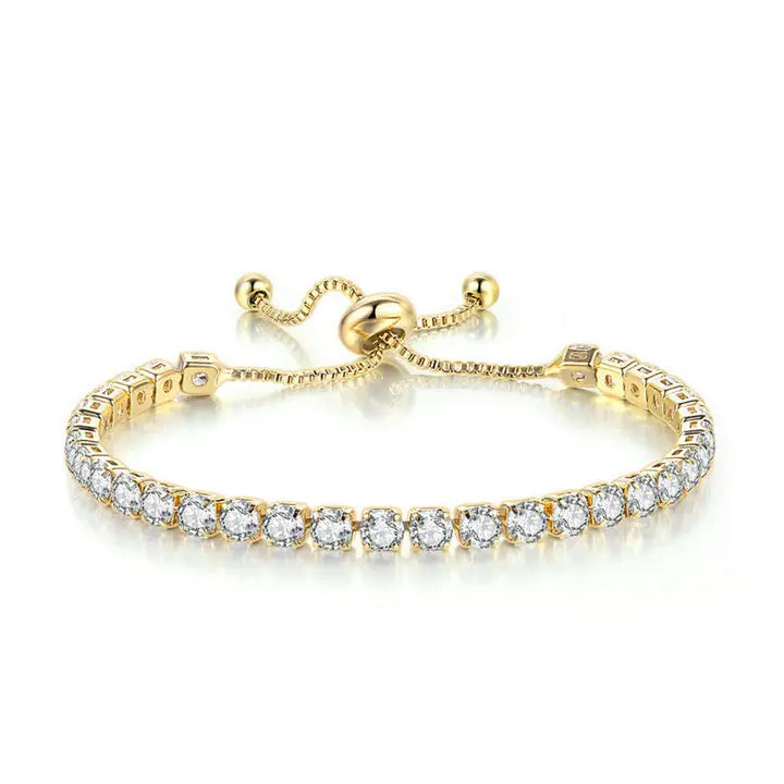 Gold Adjustable Tennis Bracelet
