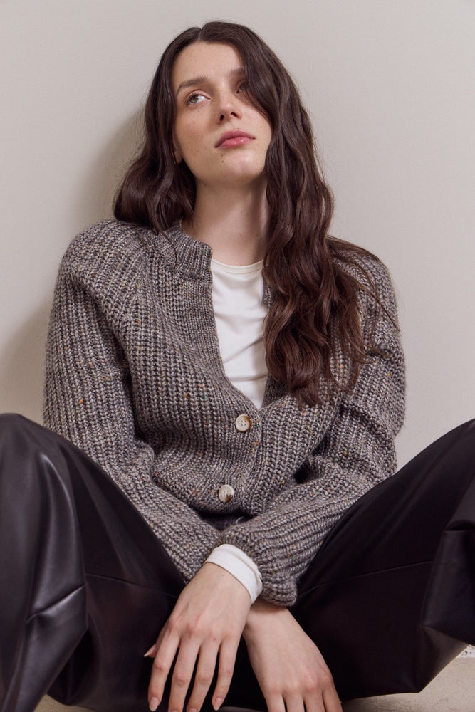 Grey Speckled Cardigan