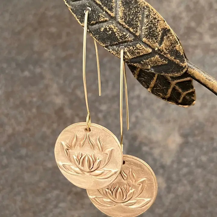 Lotus Dangly Earrings