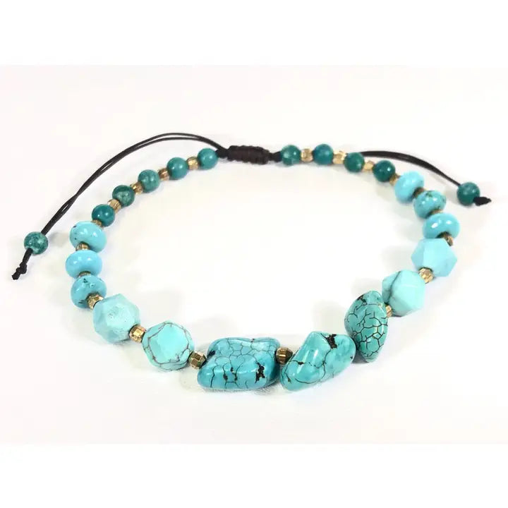 Turquoise Chunk Bead Bracelet