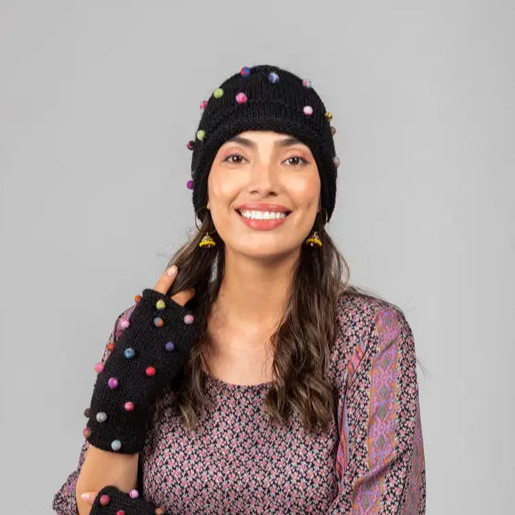 Black Sugar Dot Beanie