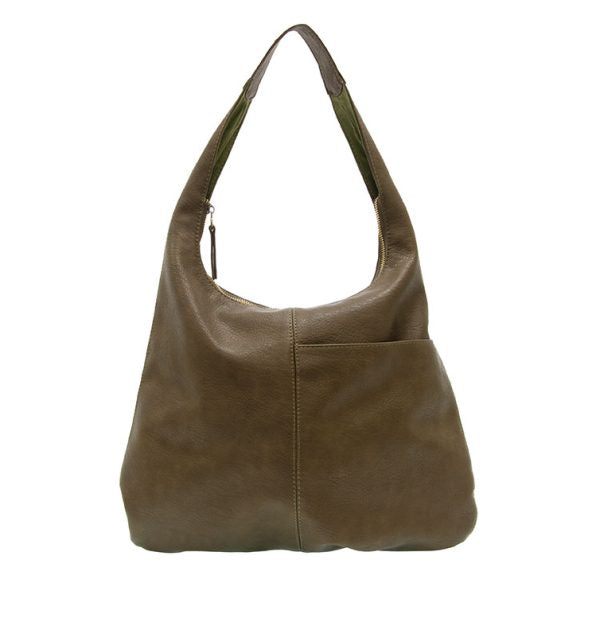 Dark Moss Studded Hobo Handbag
