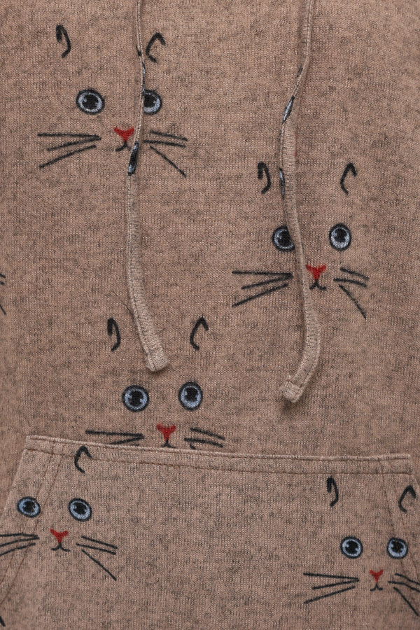 Cat Whiskers Print Hoodie