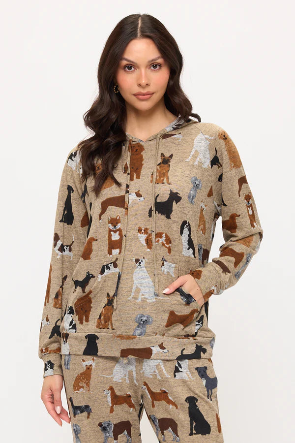 Dog Breeds Print Hoodie