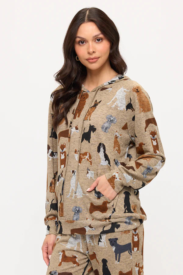 Dog Breeds Print Hoodie