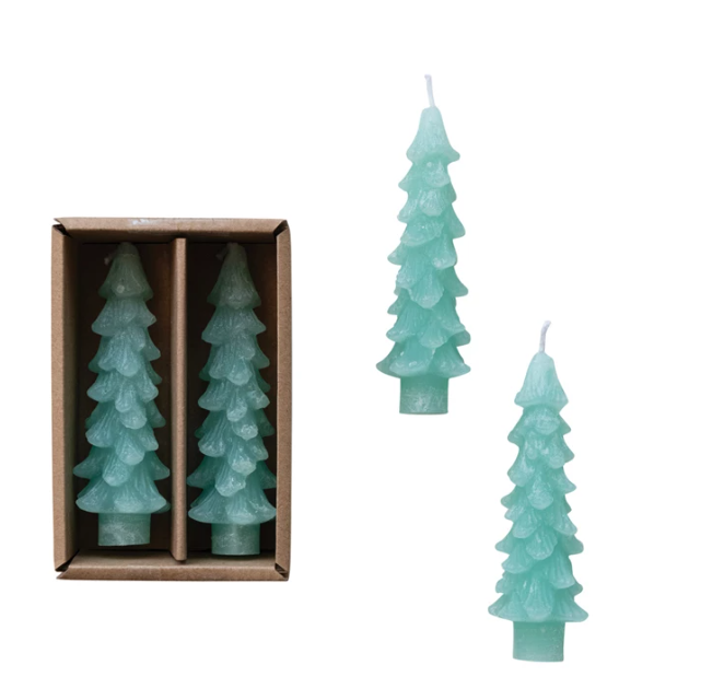 Aqua Tree Shaped Taper Pair
