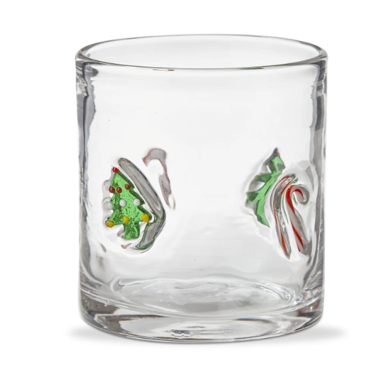 Christmas Tree & Candy Cane Glass