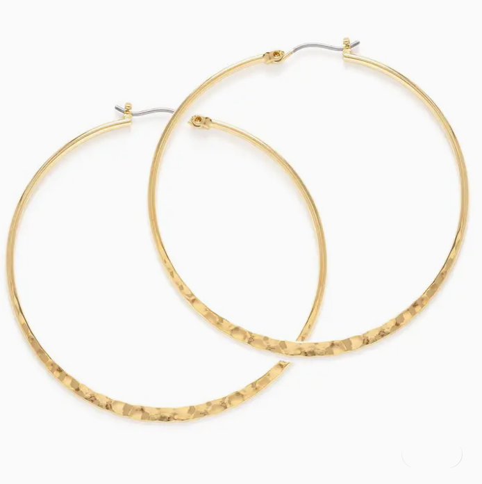 2" Hammered Hoop Earrings