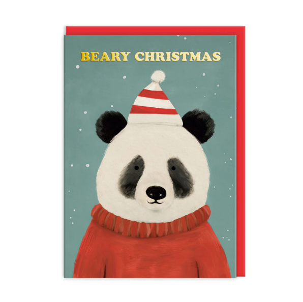 Festive Panda Bear Greeting Card