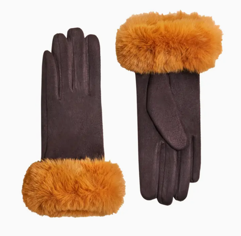 Bettina Gloves Chocolate/Mustard