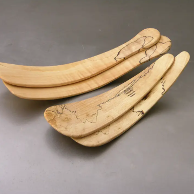 Spalted Maple Salad Tossers Small (9")