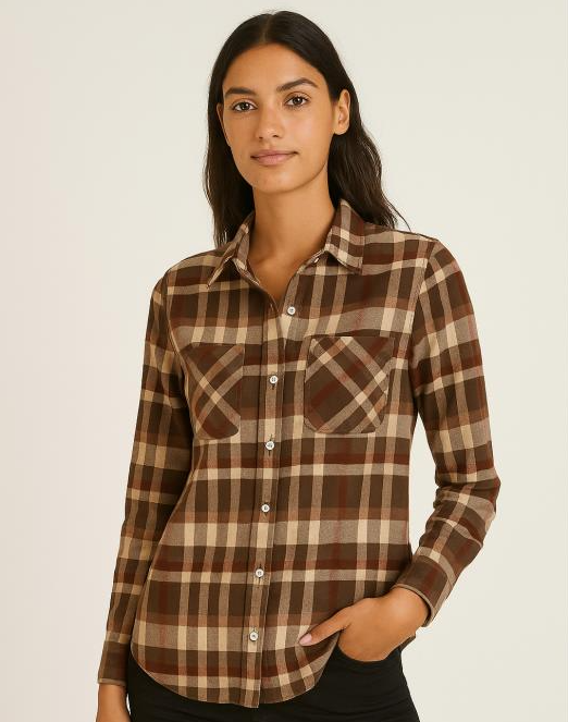 Sally Multi Long Sleeve Plaid Shirt