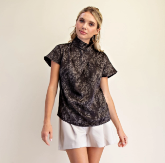 China Collar Short Sleeve Top