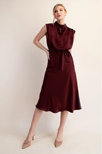 Cowl Neck Midi Dress