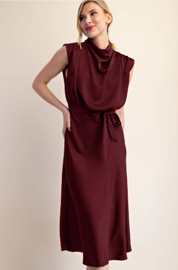 Cowl Neck Midi Dress