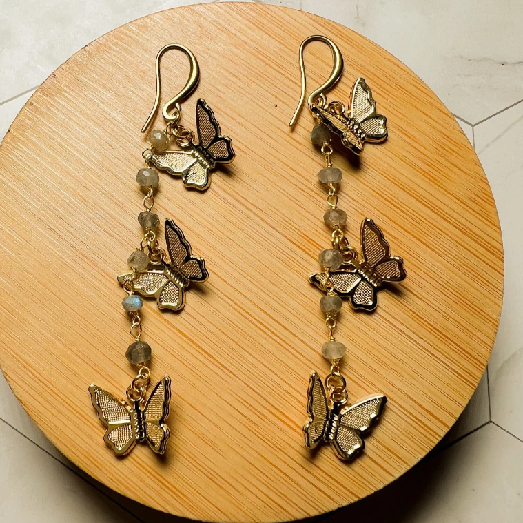 Tiny Butterfly Dangle Earrings