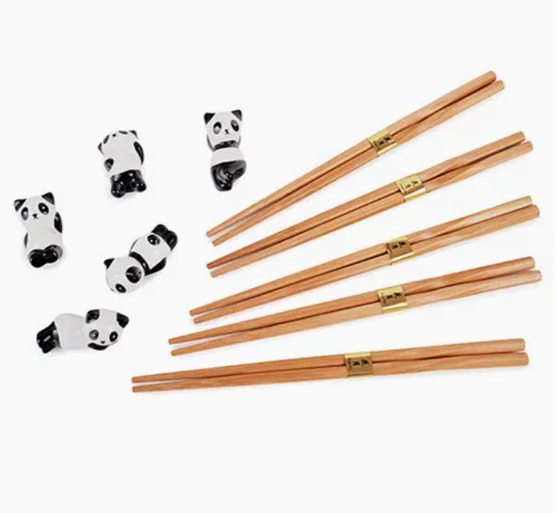 Chopstick and Panda Chopstick Holder Gift Set