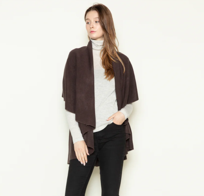 Charcoal Basic Shawl Vest