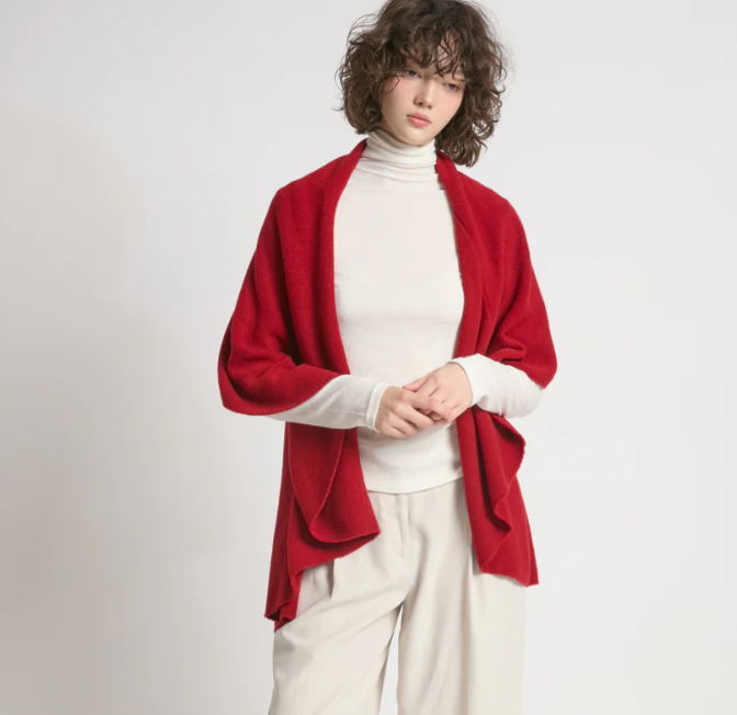 Red Basic Shawl Vest