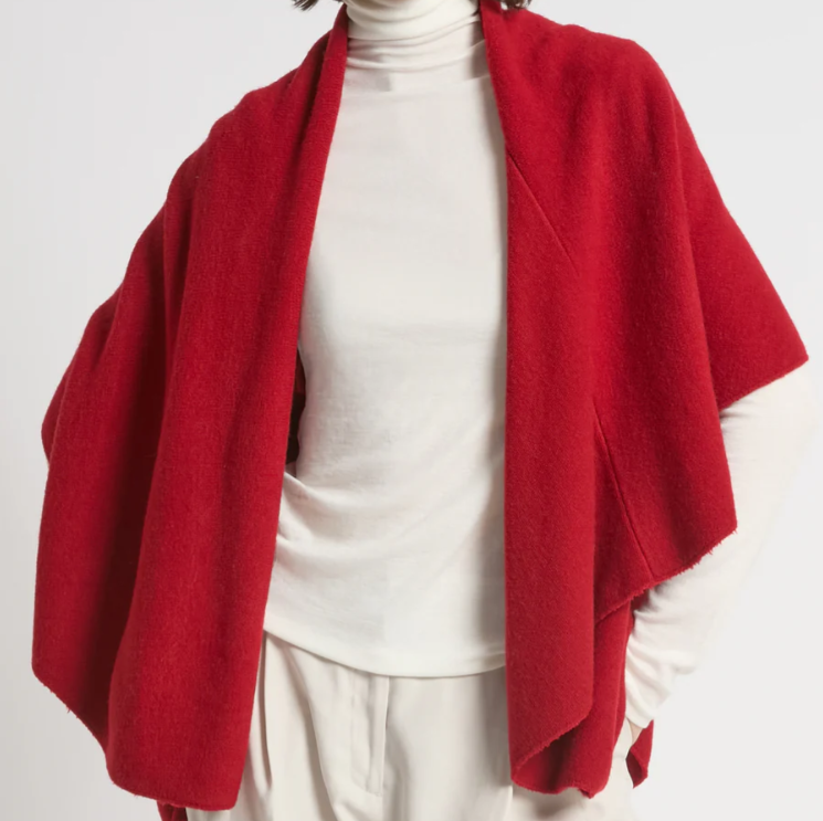 Red Basic Shawl Vest