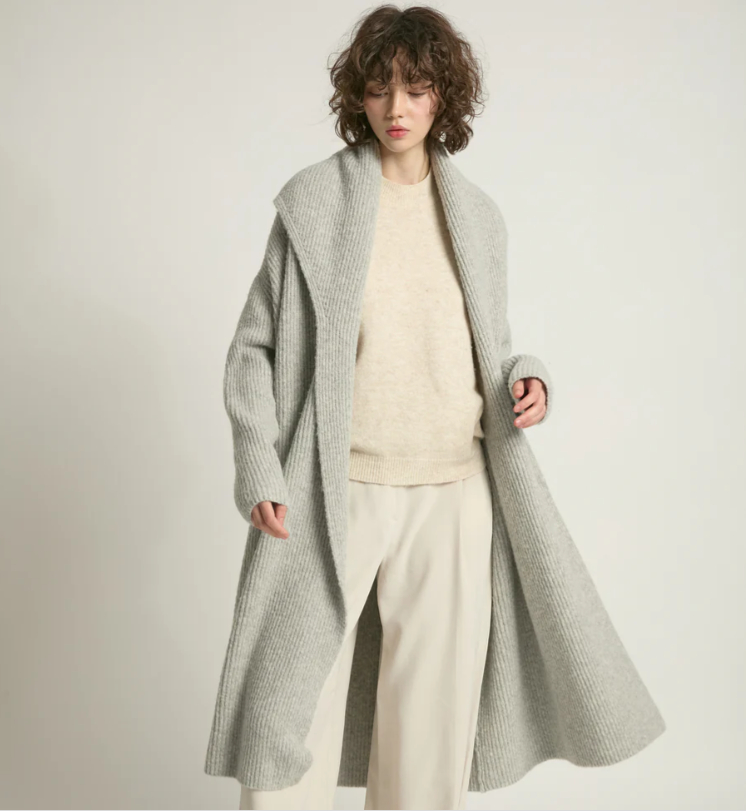 Wide Shawl Collared Long Cardigan