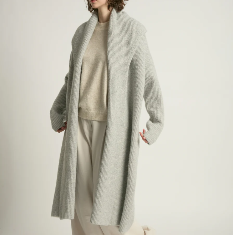 Wide Shawl Collared Long Cardigan