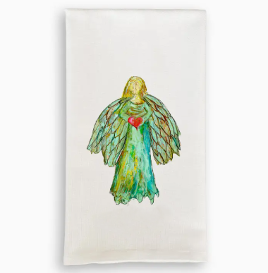 Colorful Angels W/Heart Kitchen Towel
