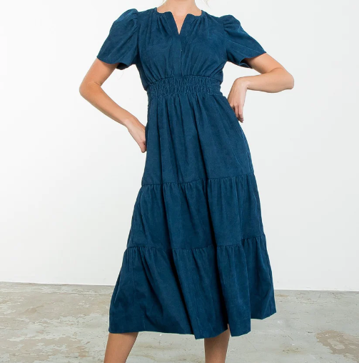 Jillian Blue Midi Dress