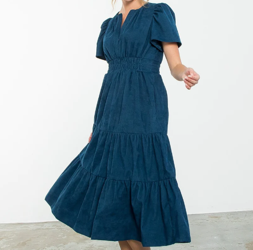 Jillian Blue Midi Dress