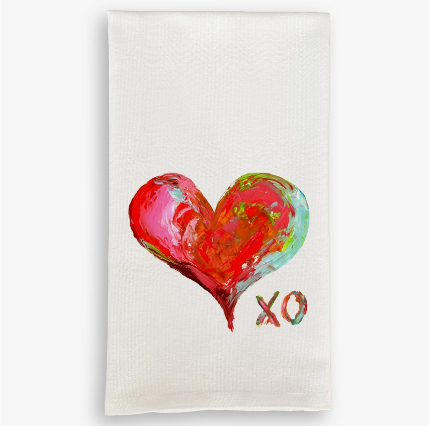 Colorful Heart W/XO Kitchen Towel