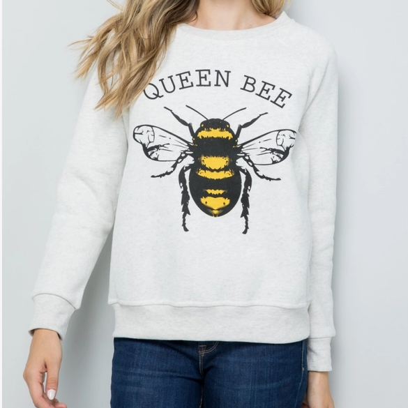 Queen Bee Print Sweatshirt