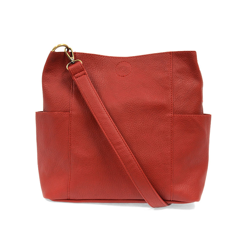 Kayleigh Side Pocket Bucket Bag Red