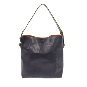 Classic Midnight Blue Hobo Vegan Leather Handbag