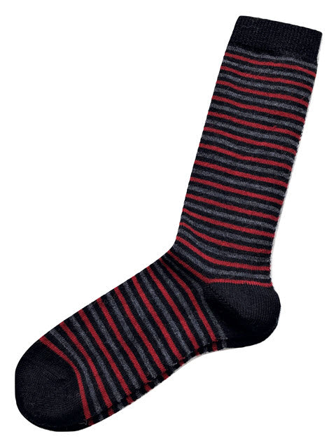 Black Ivy Stripe Alpaca Socks