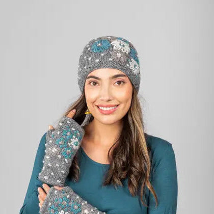 Gray Daisy Beanie