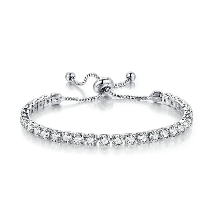 Silver Adjustable Tennis Bracelet