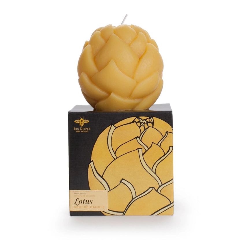 Lotus Sphere Beeswax Candle