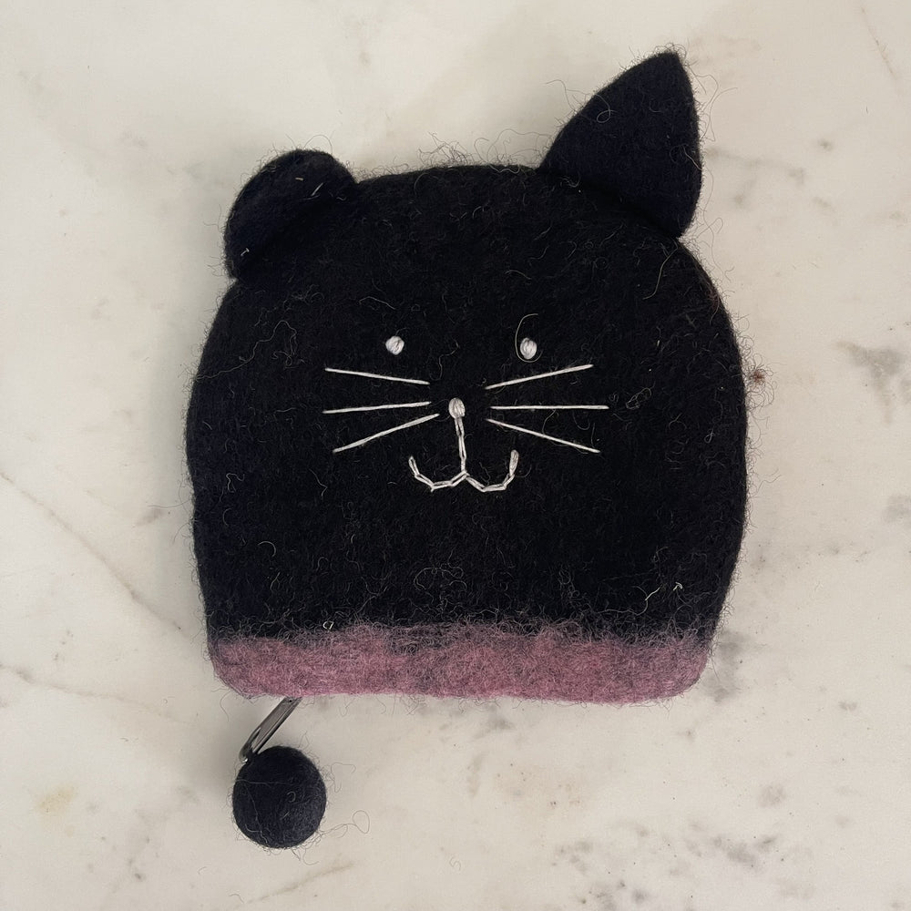Black Cat Felt Coinpurse