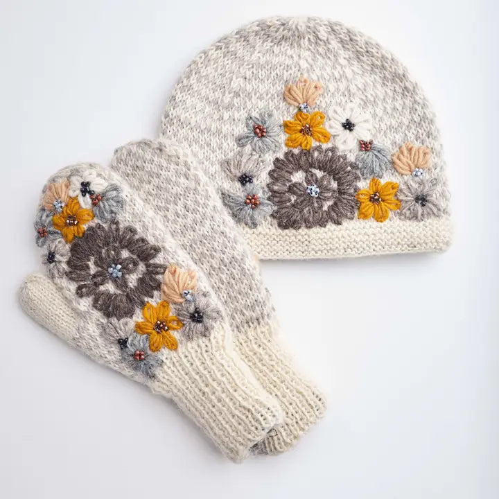 Floral Embroidered Beanie